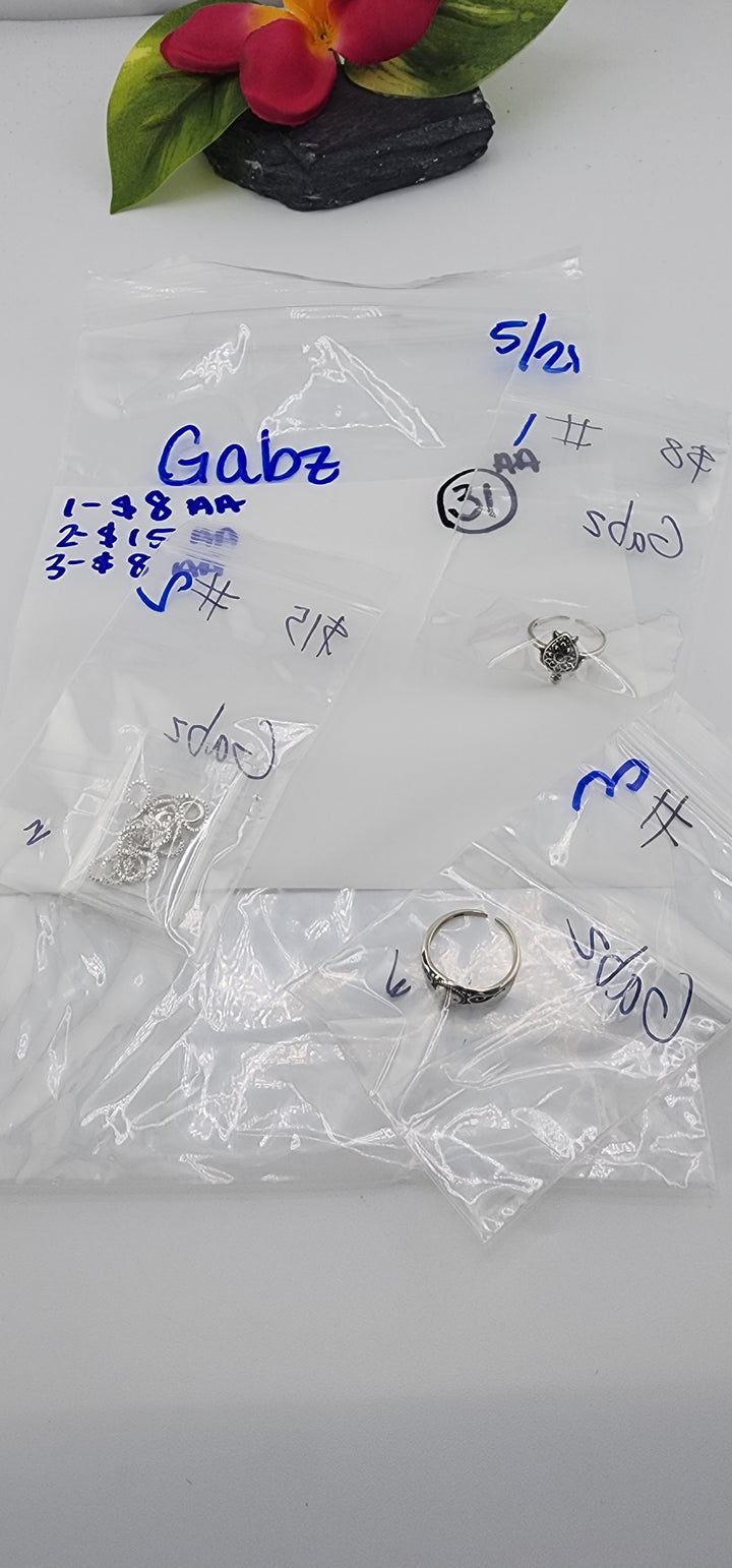 RESERVED FOR: Gabz - 5/21/2025 tiktok Live Show - 3 Sterling Silver Items