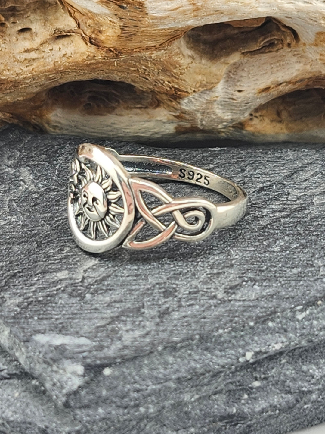 Sterling Sun & Moon Ring