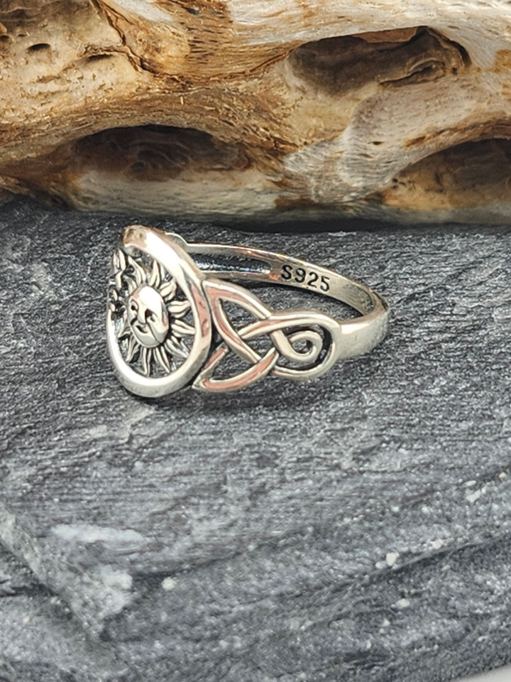 Sterling Sun & Moon Ring