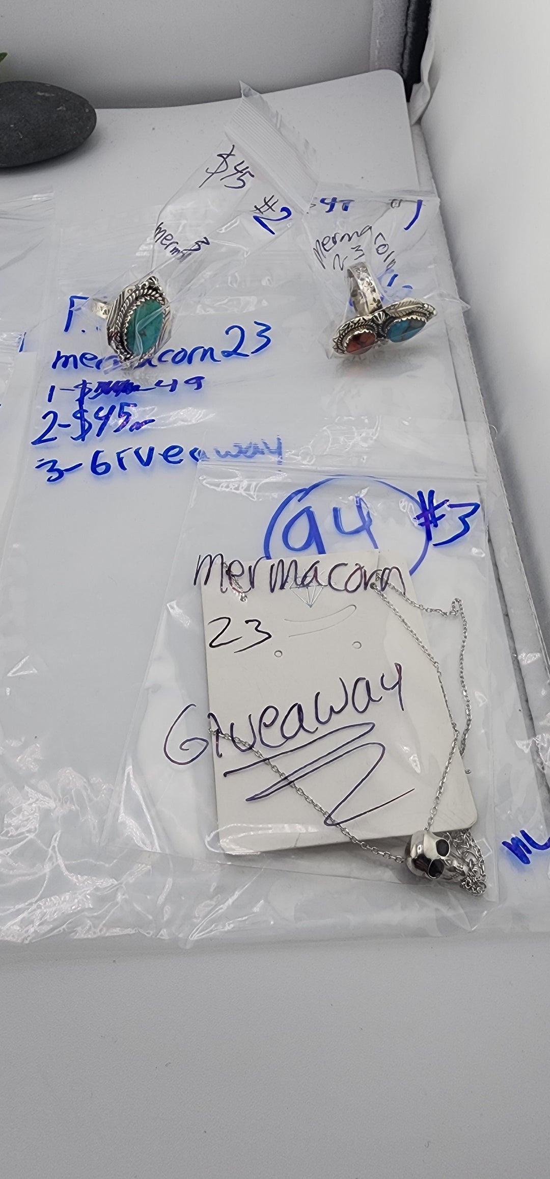 PM SHOW 48HR - RESERVED FOR: mermacorn23 - 10/8/2025 FL tiktok Live Show - 3 Sterling Silver Items