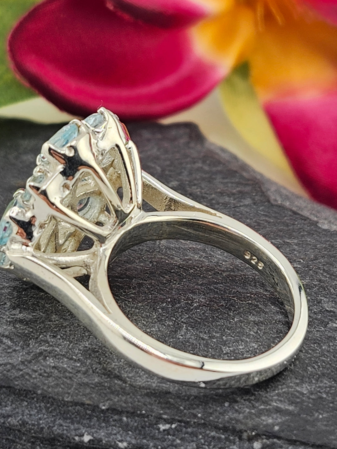 Cluster Topaz Ring Size 7
