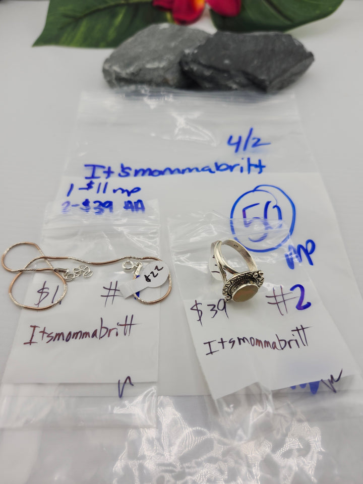 RESERVED FOR: itsmommabritt- 4/2/2025 Tiktok Live Show - 2 Sterling Silver Items