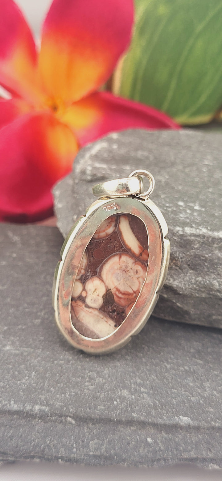 Birds eye jasper sterling silver 925 pendant
