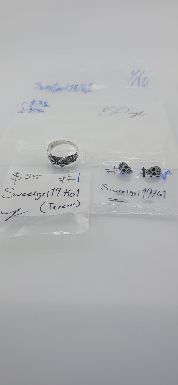RESERVED FOR: Sweetgrl19761 - 4/10/2025 tiktok Live Show - 2 Sterling Silver Items