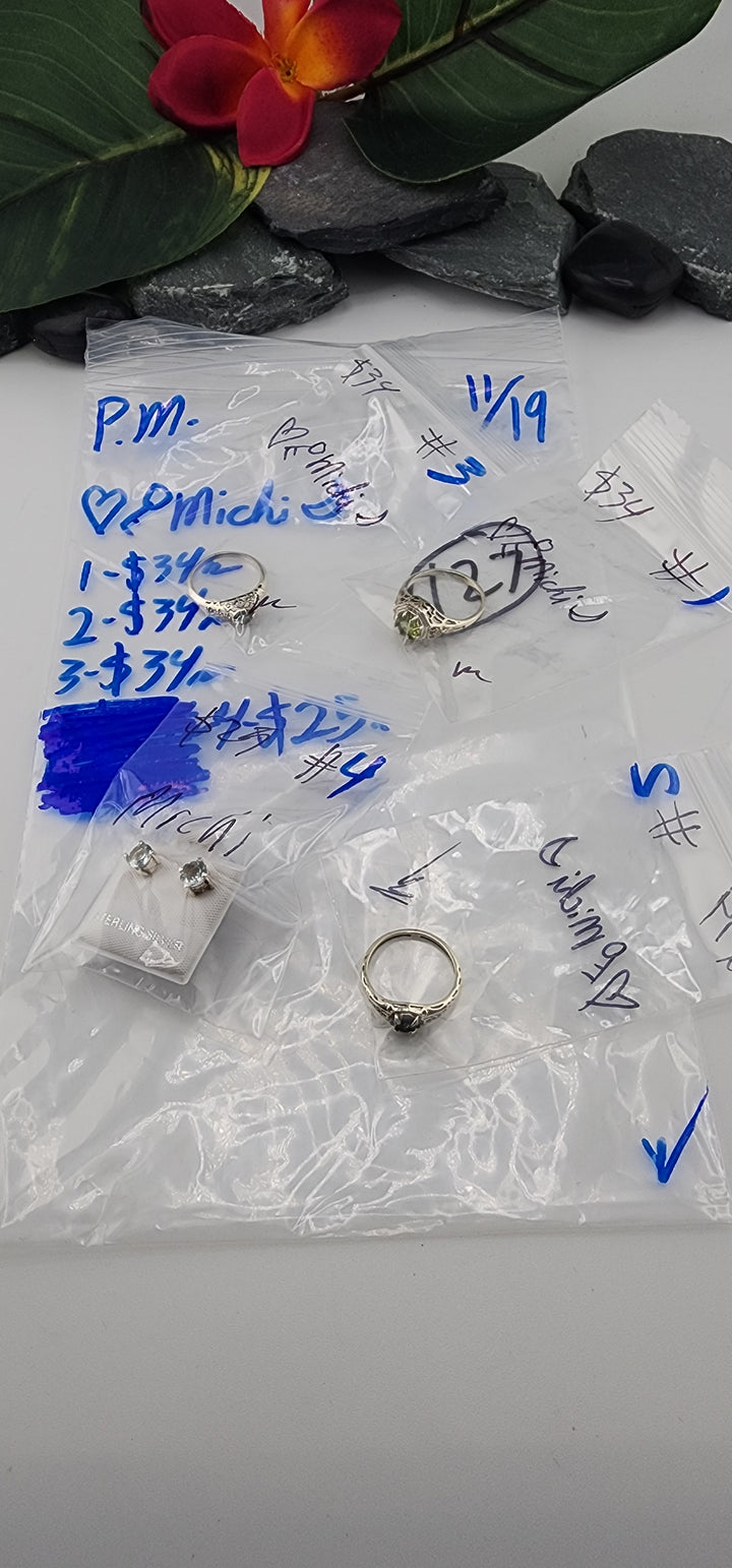 PM SHOW 48HR - RESERVED FOR: 🖤🗝️Michi🌙 - 11/19/2025 tiktok Live Show - 4 Sterling Silver Items