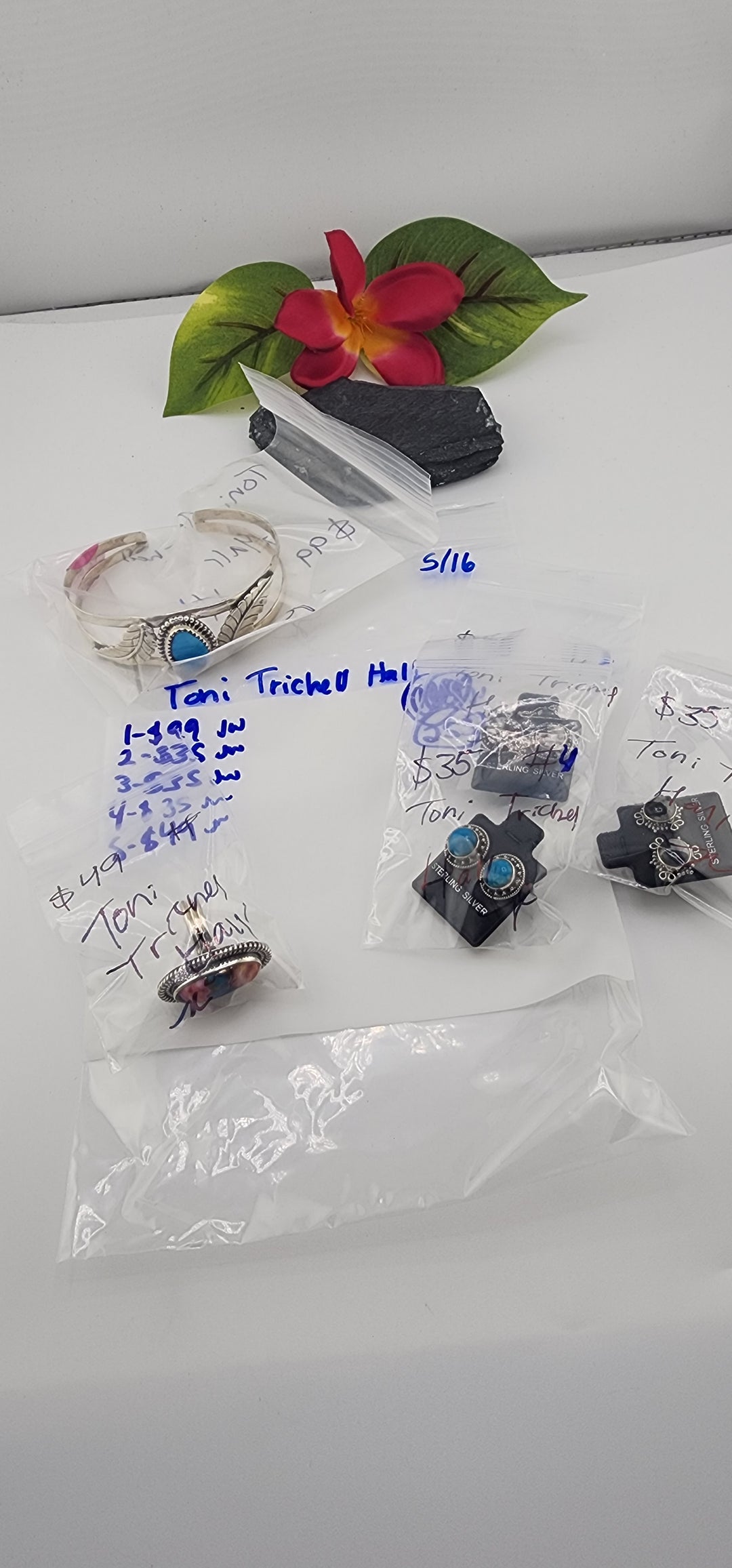 RESERVED FOR:  Toni Trichell Hall- 5/16/2025 tiktok Live Show -5  Sterling Silver Items