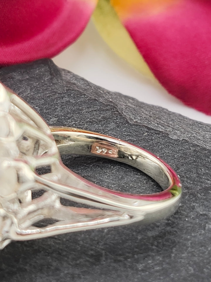 Cluster Moonstone Ring Size 6.25