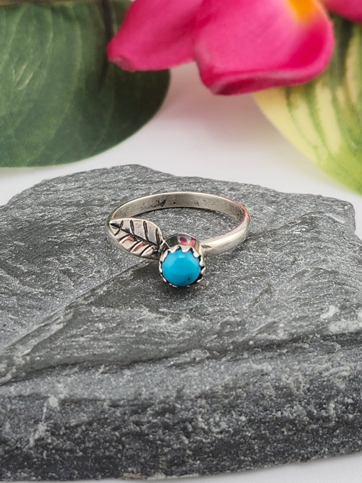 Kingman Turquoise and 925 Sterling Silver Ring - Size 7.25