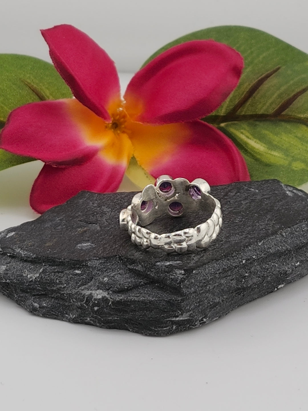Multistone amethyst and 925 Sterling Silver Ring