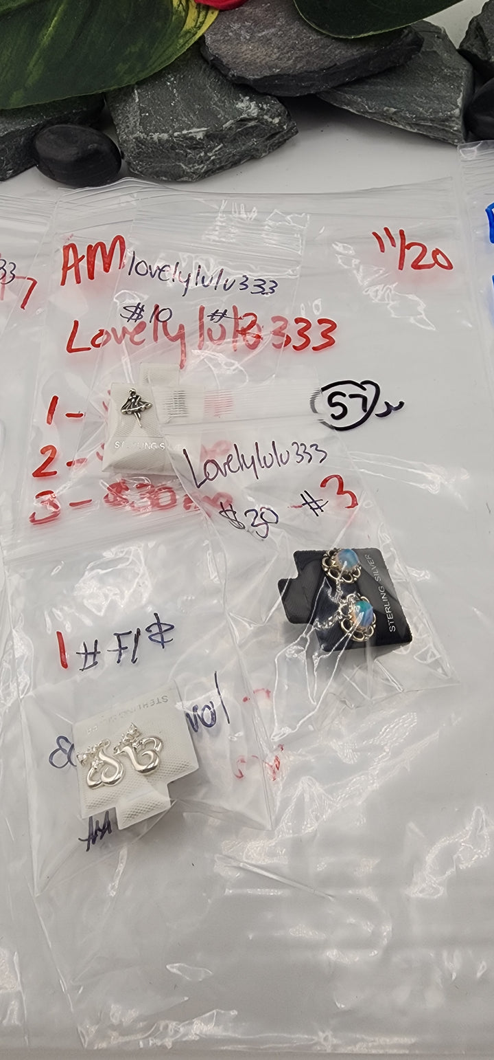 AM SHOW 48HR RESERVED FOR:  lovelylulu333- 11/20/2025 FL tiktok Live Show -3 Sterling Silver Items