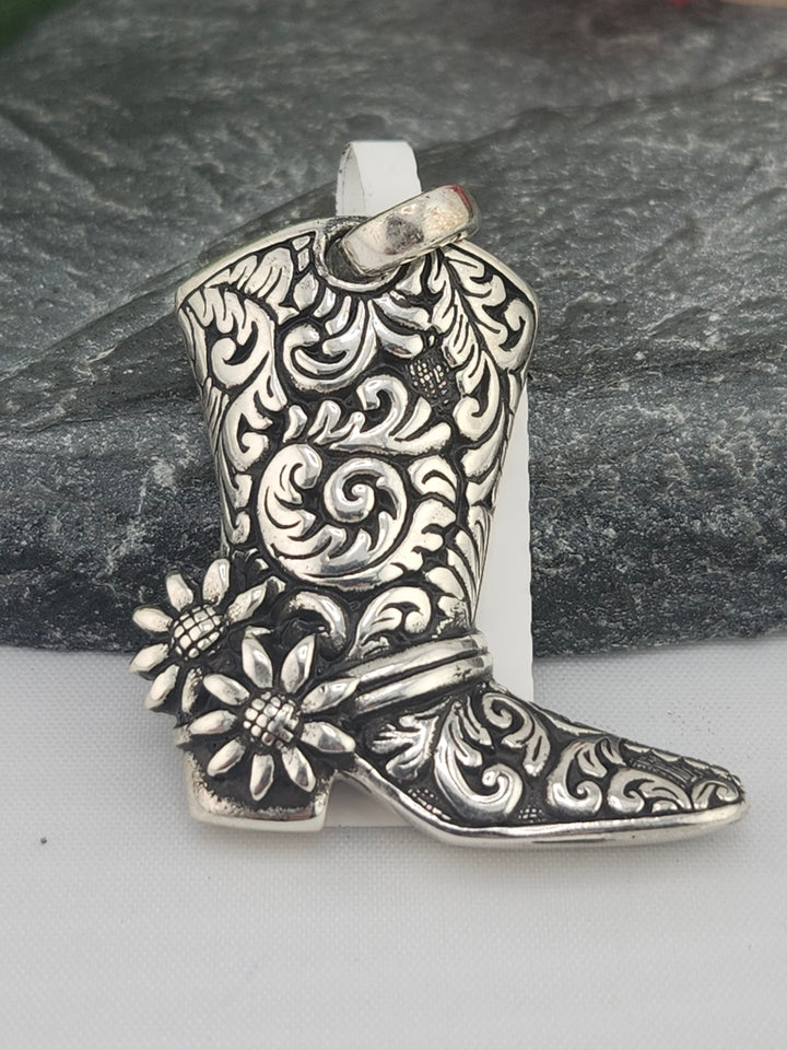 Designer SOMS 925 Sterling Silver Boot Pendant