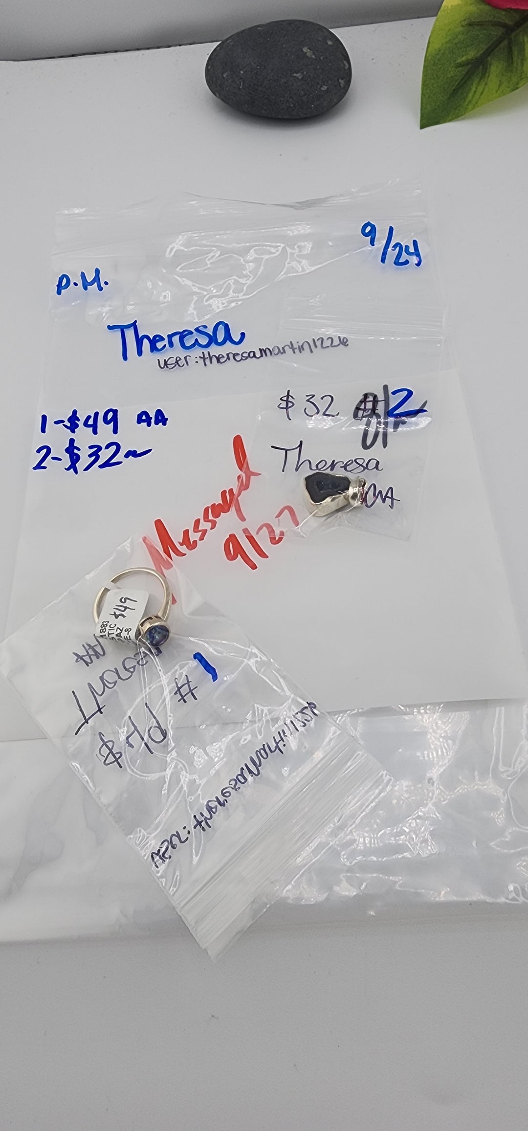 PM SHOW 48HR - RESERVED FOR: Theresa - 9/24/2025 FL tiktok Live Show - 2 Sterling Silver Items
