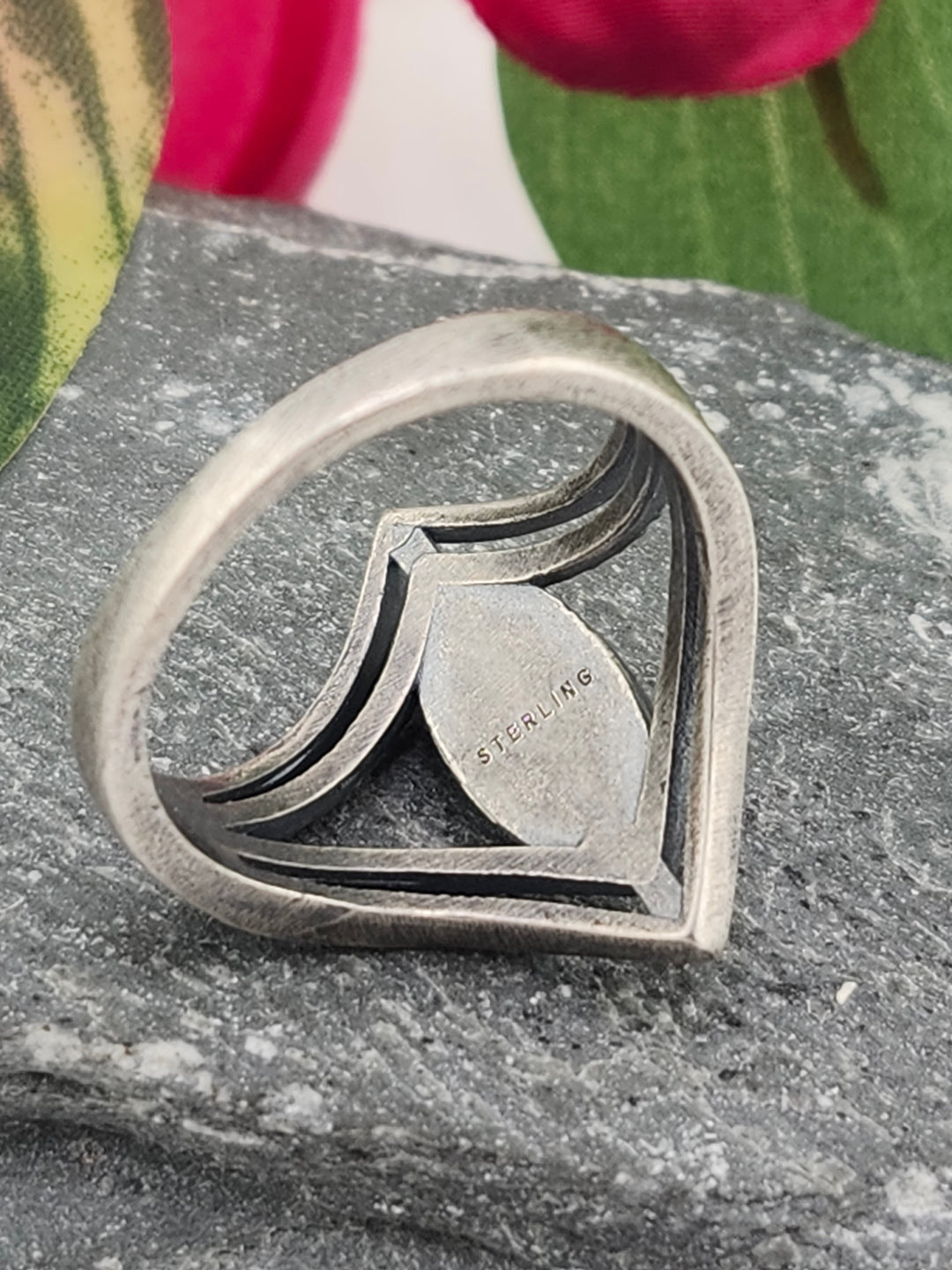 Oxidized Marquee Bumblebee Jasper Ring Size 10.5