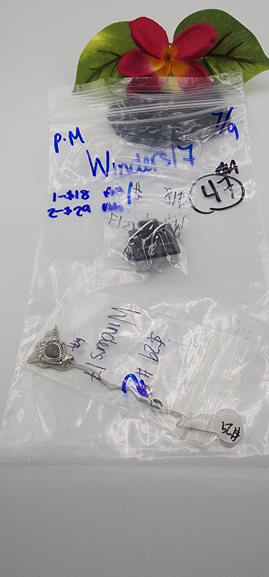 PM SHOW 48HR - RESERVED FOR: Winders17 - 7/9/2025 FL tiktok Live Show - 2 Sterling Silver Items