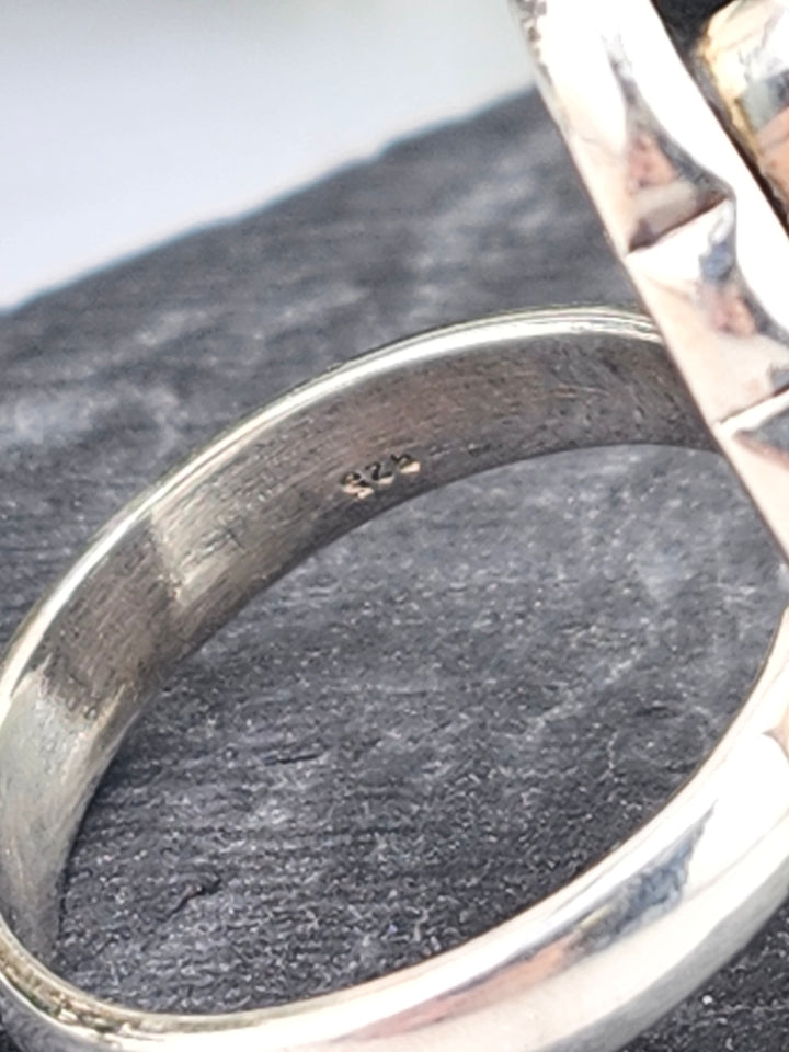 Australian Opal Doublet and 925 Sterling Silver Ring - Size 7.25