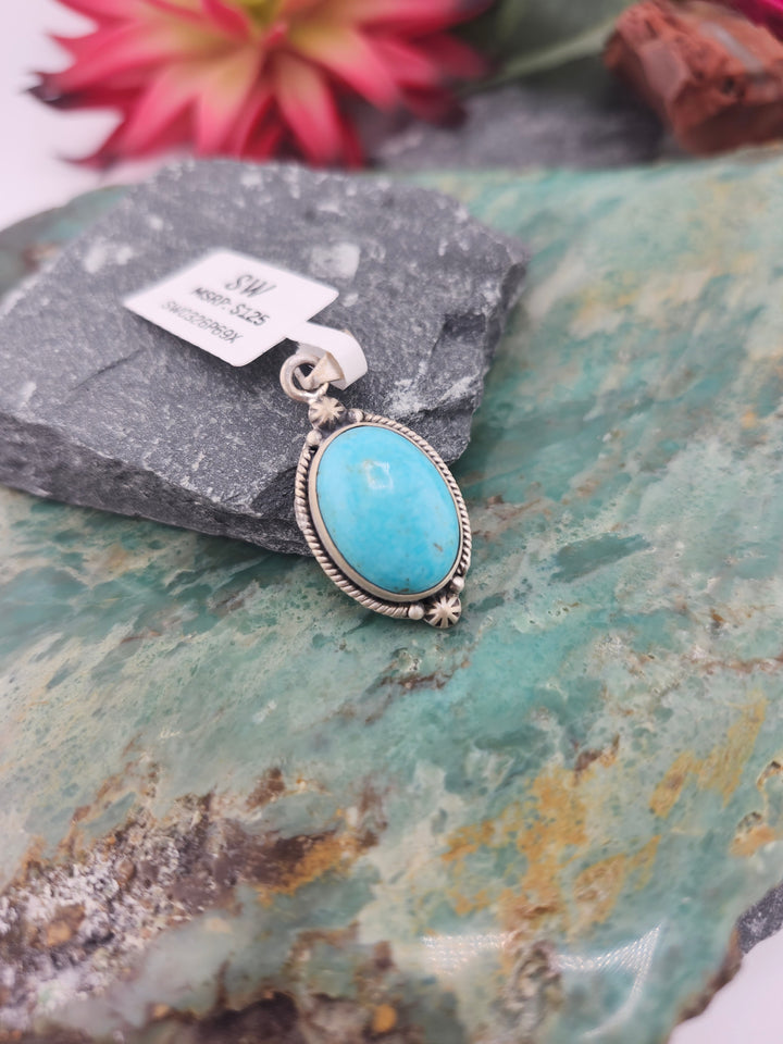Southwest 925 Sterling Silver White Water Pendant