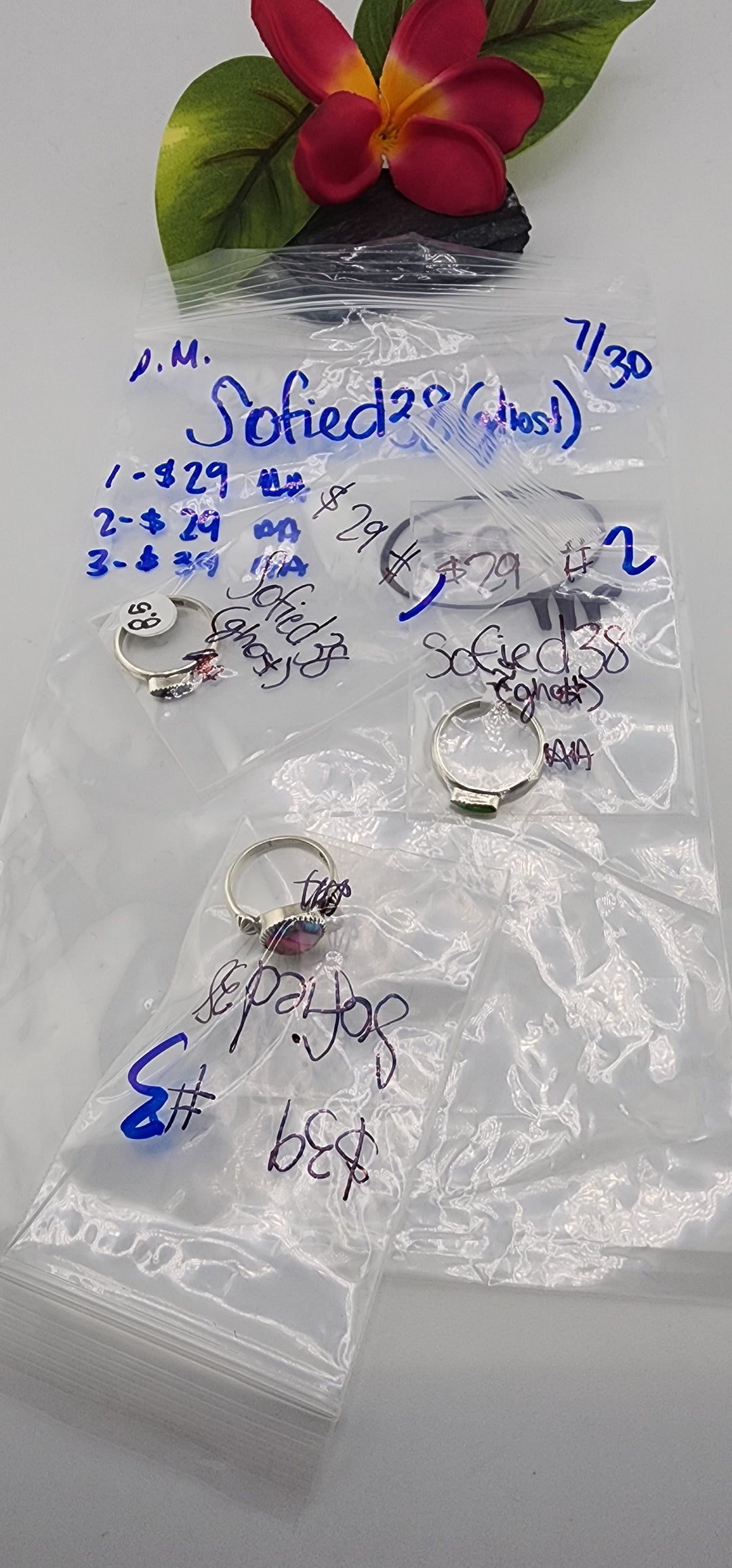 PM SHOW 48HR - RESERVED FOR: Sofied38👻  - 7/30/2025 FL tiktok Live Show - 3 Sterling Silver Items