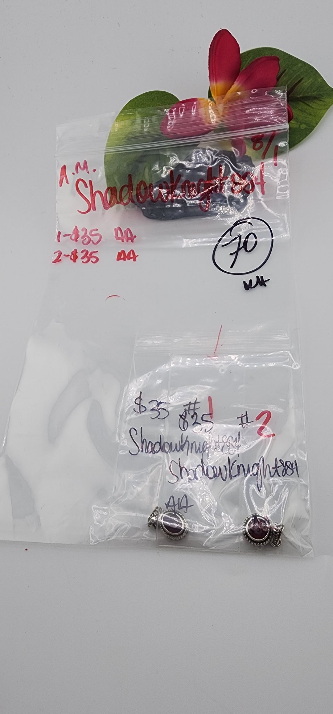 AM SHOW 48HR - RESERVED FOR: Shadowknight884 - 8/1/2025 FL tiktok Live Show - 2 Sterling Silver Items