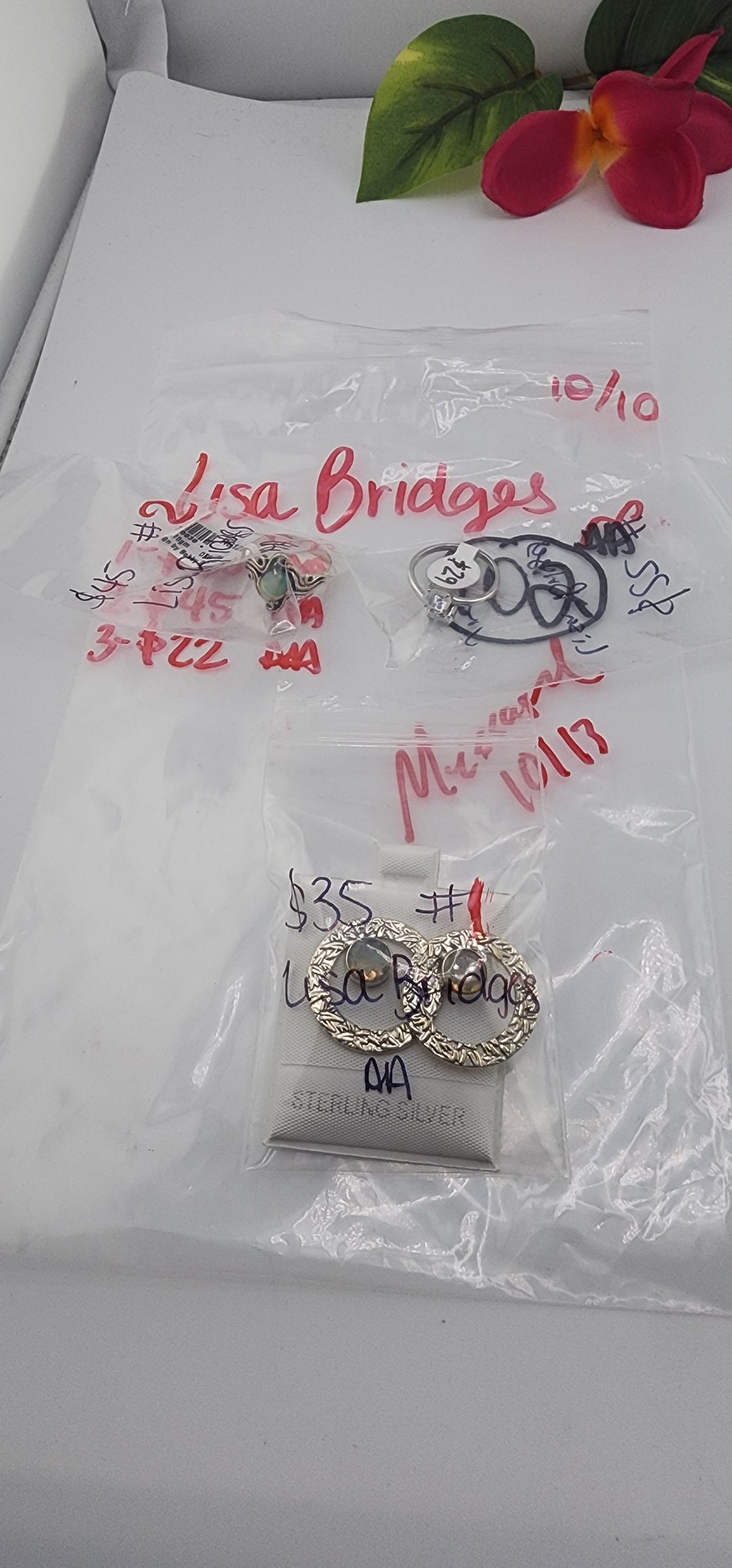 AM SHOW 48HR RESERVED FOR:  Lisa Bridges - 10/10/2025 FL tiktok Live Show - 3  Sterling Silver Items