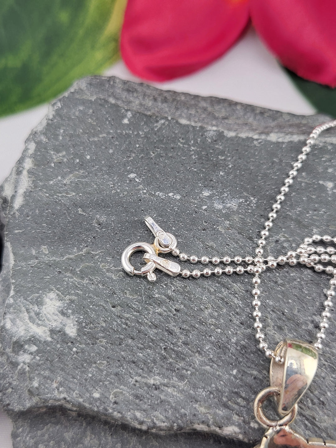 Carved Blue Labradorite Crescent Moon Necklace