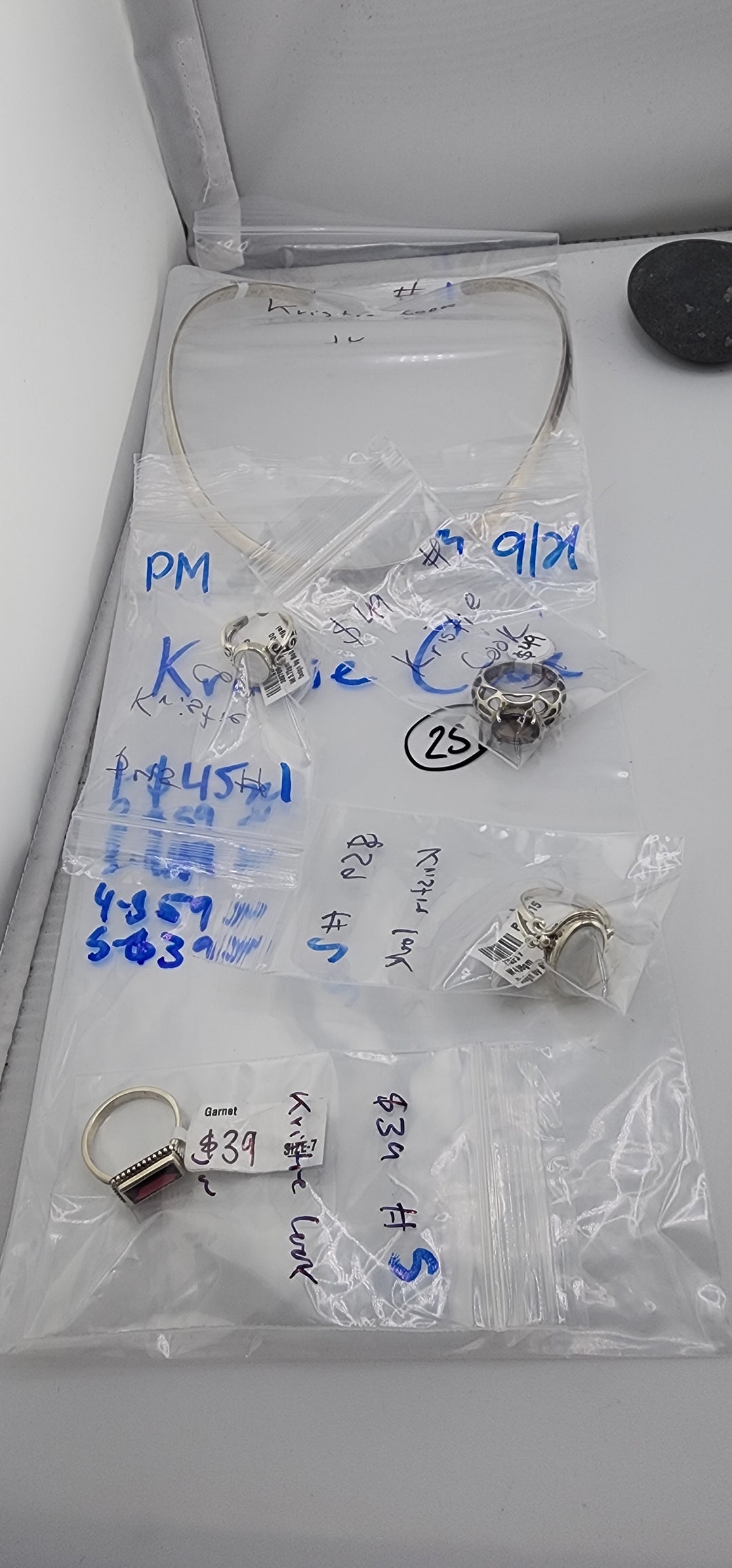 PM SHOW 48HR - RESERVED FOR:  Kristie Cook- 9/21/2025 FL tiktok Live Show -5 Sterling Silver Items