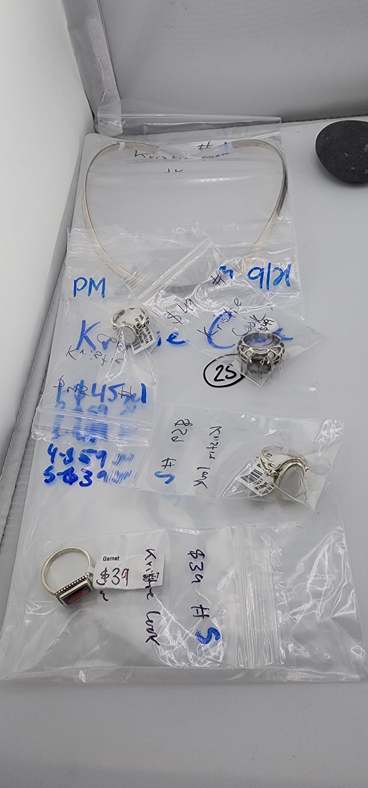 PM SHOW 48HR - RESERVED FOR:  Kristie Cook- 9/21/2025 FL tiktok Live Show -5 Sterling Silver Items