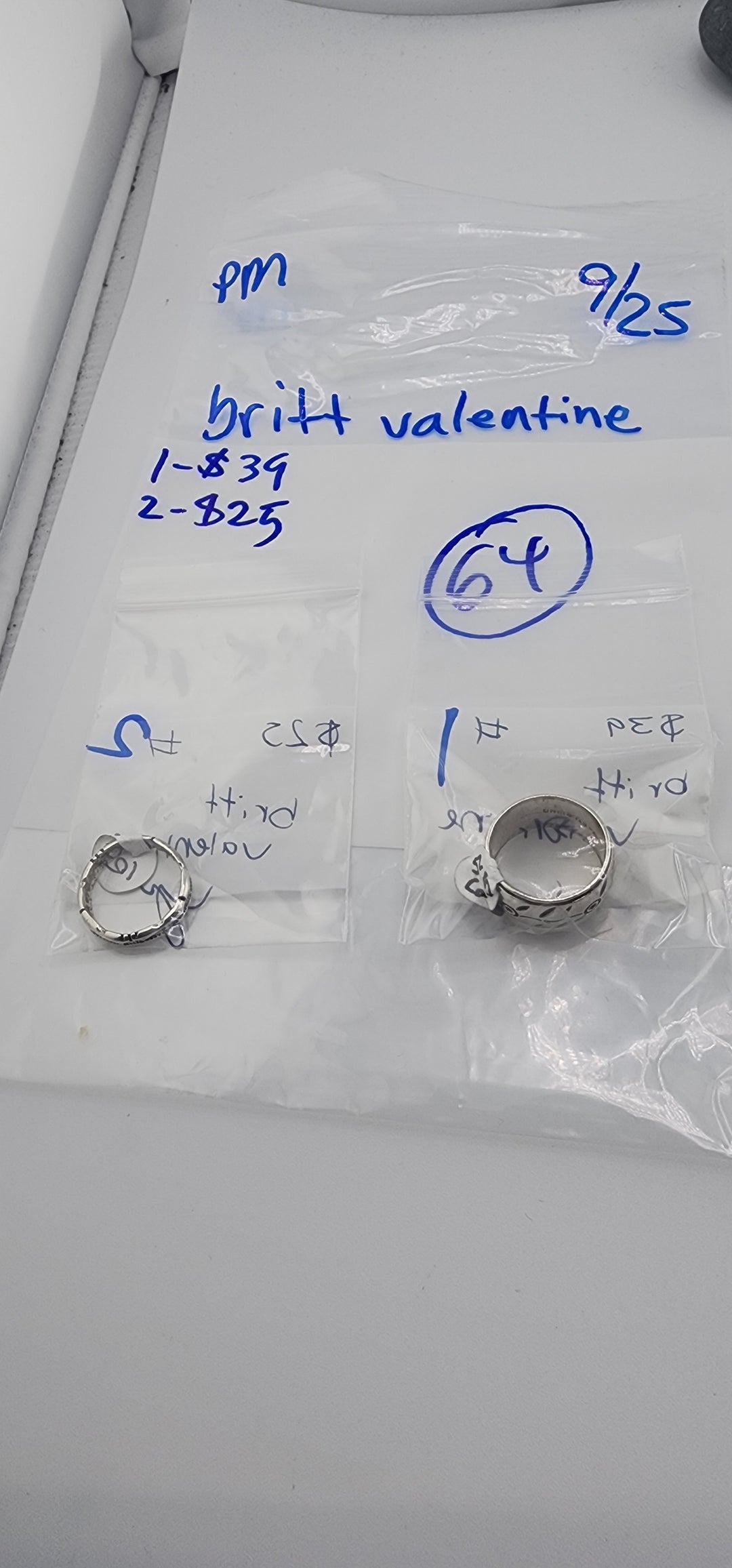 PM SHOW 48HR - RESERVED FOR: britt valentine - 9/25/2025 FL tiktok Live Show - 2 Sterling Silver Items