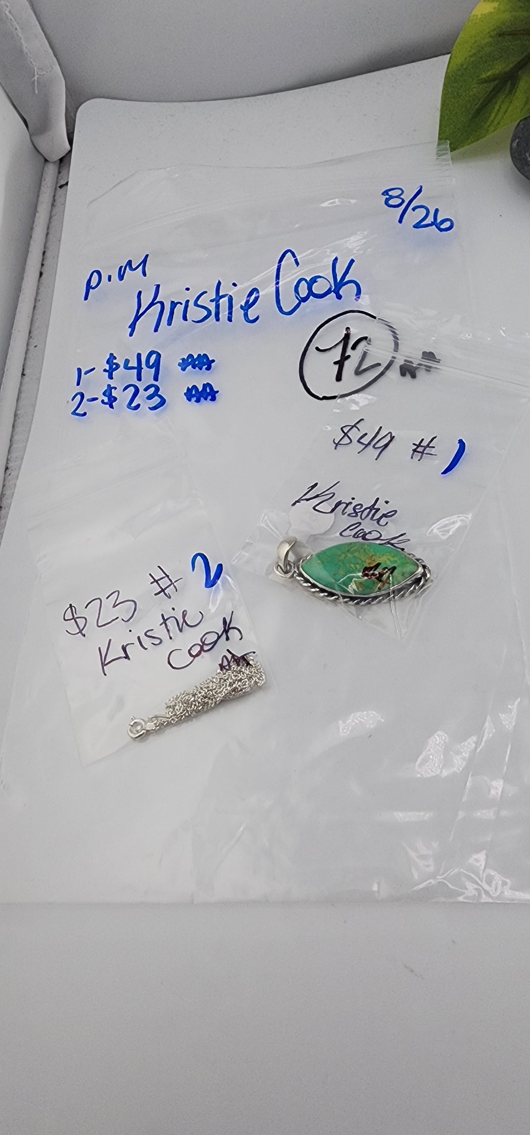 PM SHOW 48HR - RESERVED FOR:  - Kristie Cook - 8/26/2025 FL tiktok Live Show - 2 Sterling Silver Items