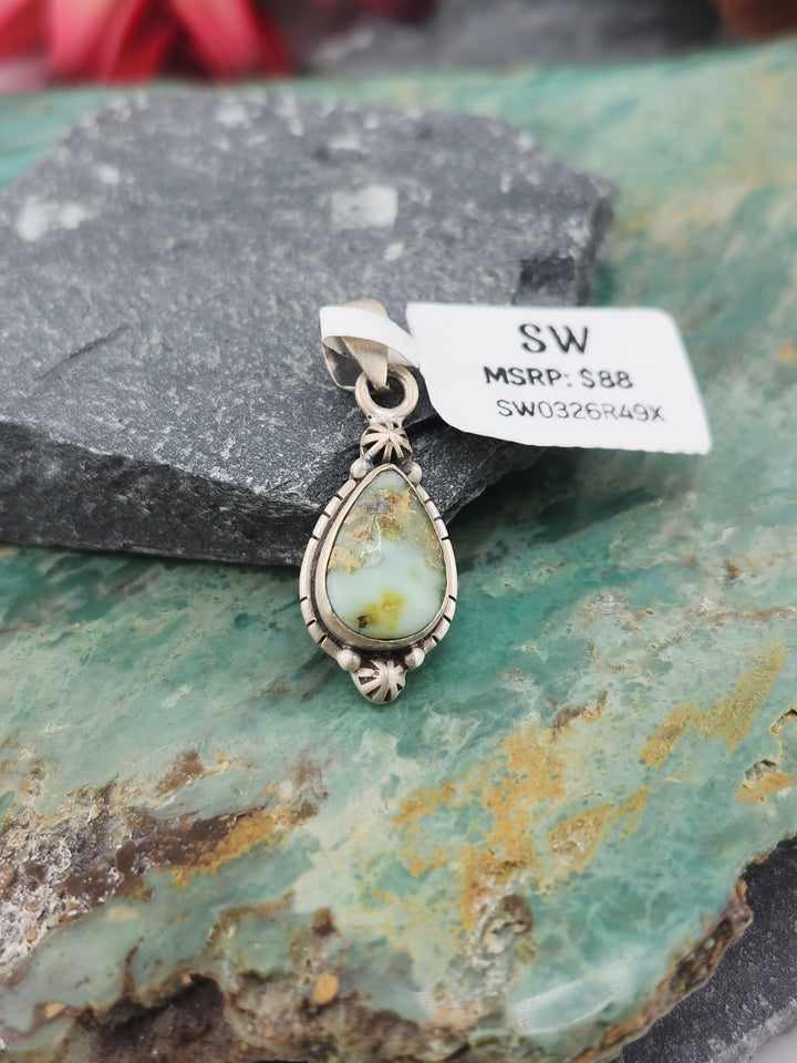 Southwest 925 Sterling Silver Palomino Turquoise Pendant