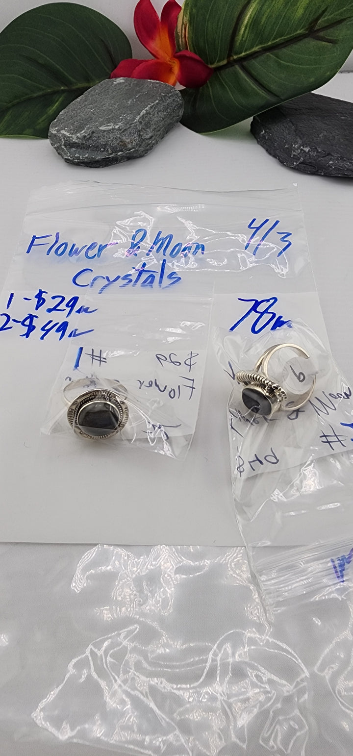 RESERVED FOR: Flower & Moon Crystals - 4/3/2025 Tiktok Live Show - 2 Sterling Silver Items