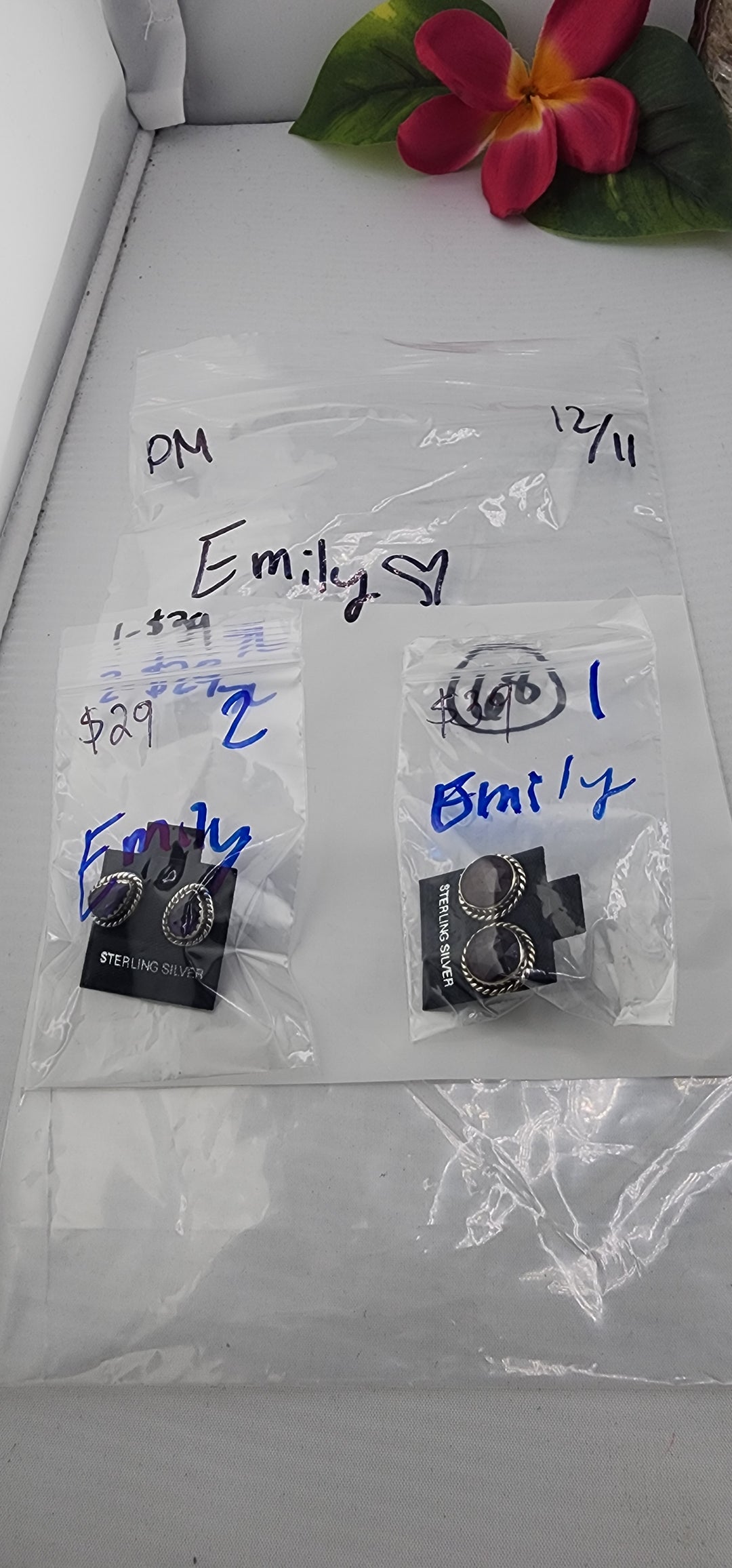 PM SHOW 48HR - RESERVED FOR: Emily❤️ - 12/11/2025 tiktok Live Show - 2 Sterling Silver Items