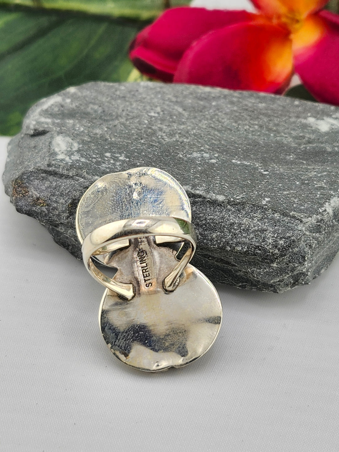 2 Stone Turquoise Ring Size 7.5