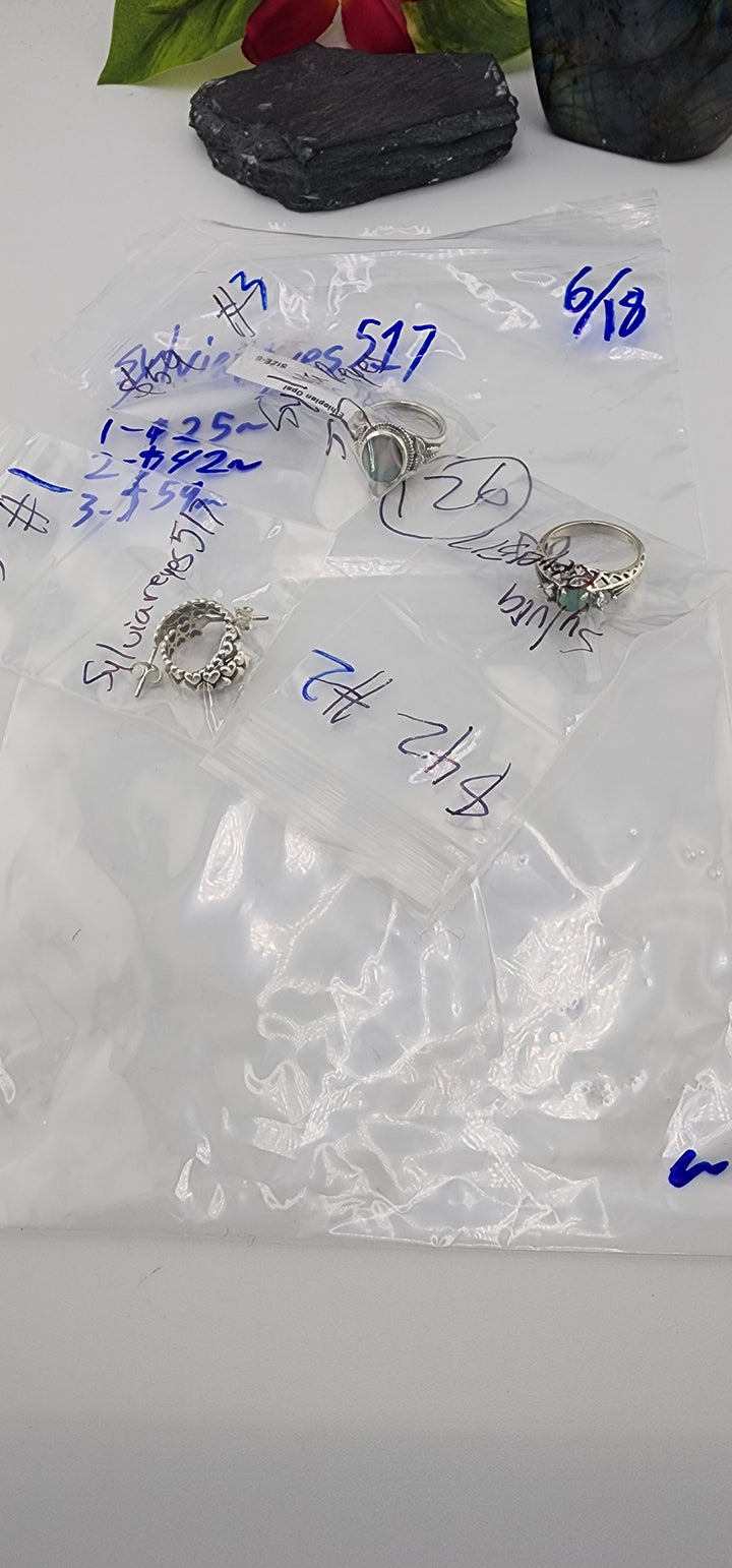 RESERVED FOR: sylviareyes517 - 6/18/2025 tiktok Reservation Live Show - 3 Sterling Silver Items