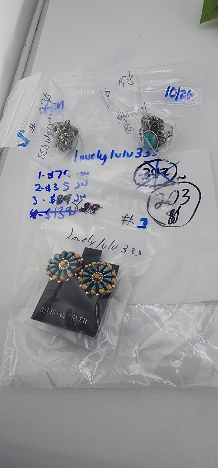 PM SHOW 48HR - RESERVED FOR:  lovelylulu333- 10/26/2025 FL tiktok Live Show - 3 Sterling Silver Items