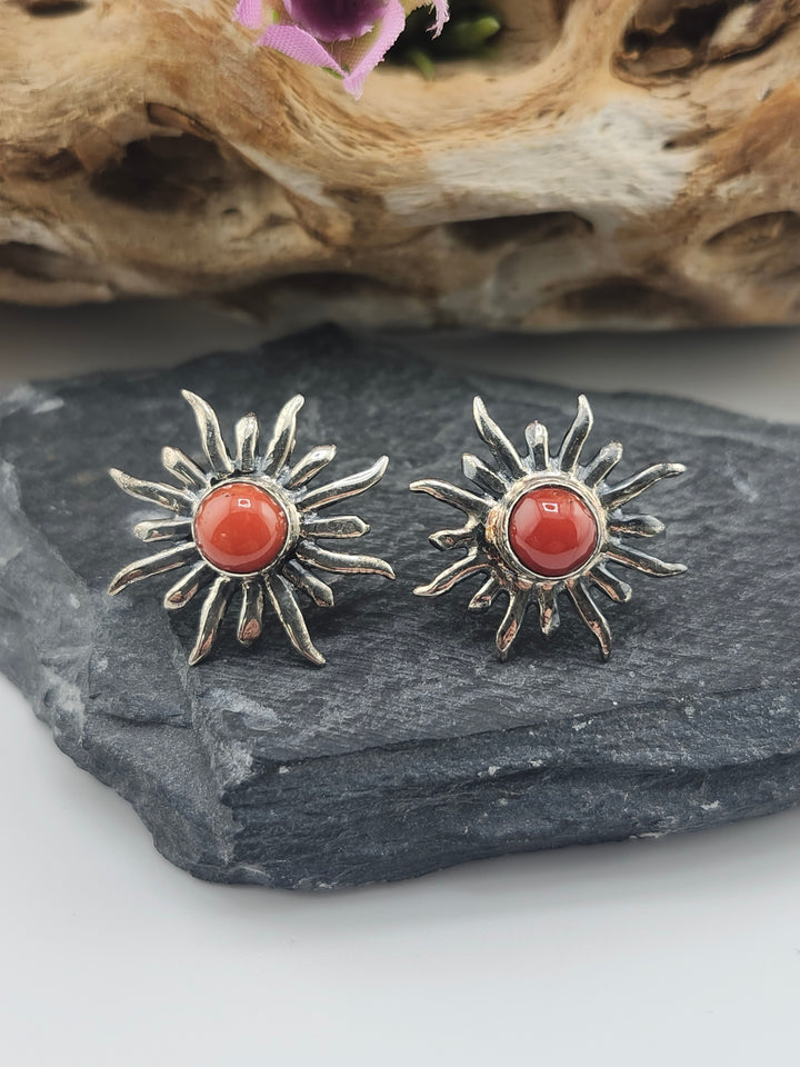 Red Italian Coral Earrings