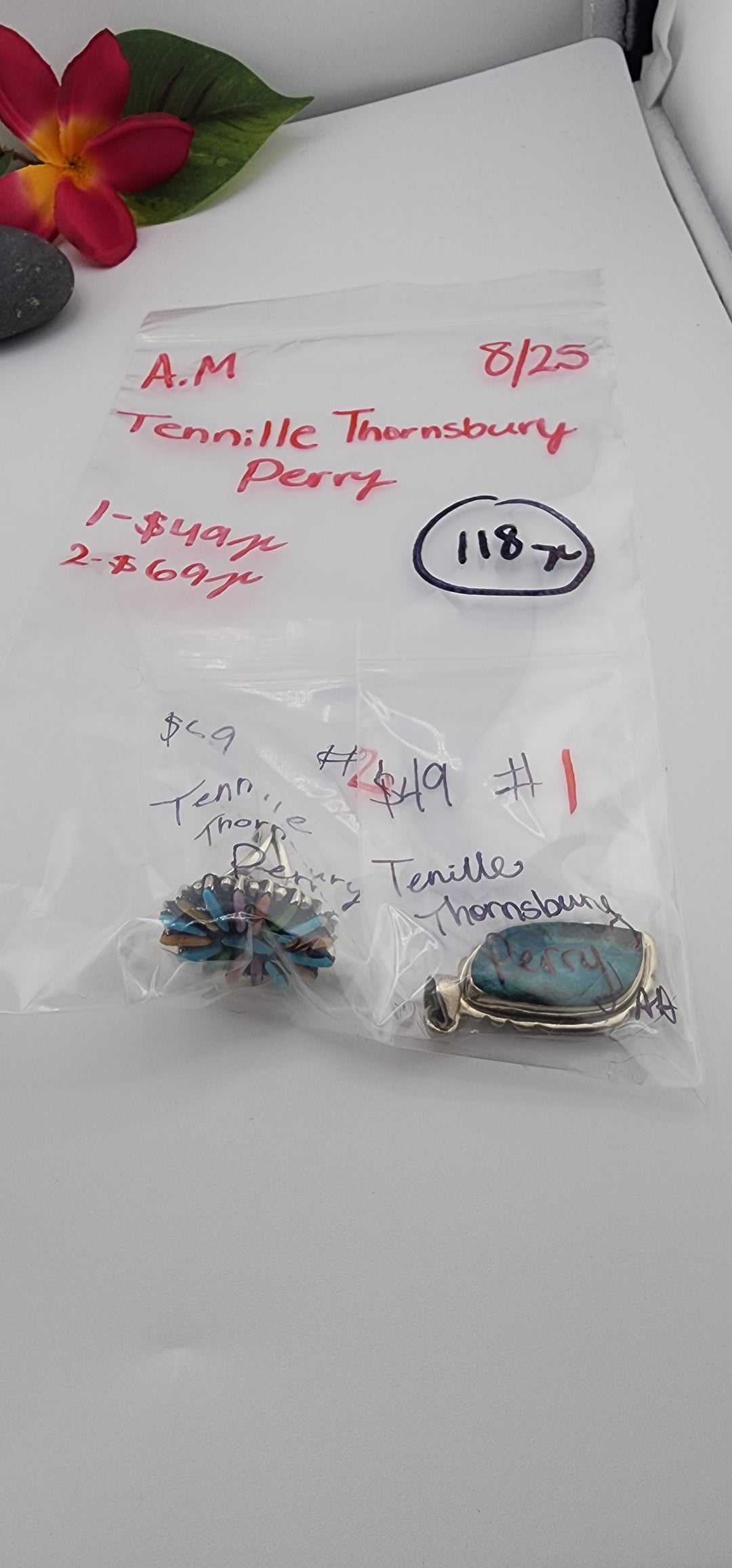 AM SHOW 48HR - RESERVED FOR: Tenille Thornsbury Perry - 8/25/2025 FL tiktok Live Show - 2 Sterling Silver Items