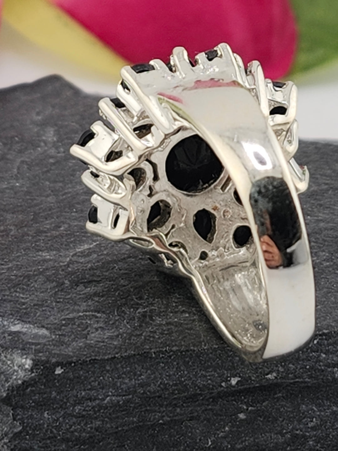 Cluster Black Onyx Ring Size 8