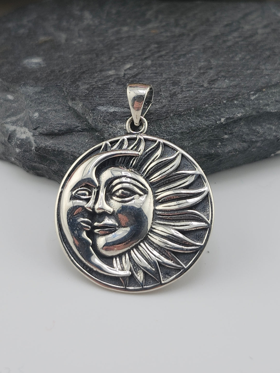 Sterling Sun & Moon Pendant