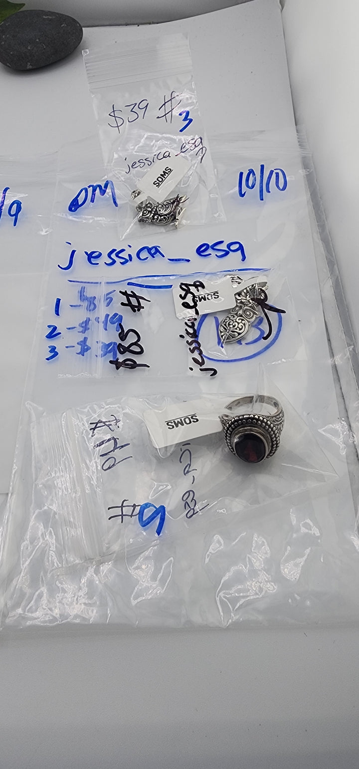 PM SHOW 48HR - RESERVED FOR: jessica_esq - 10/10/2025 FL tiktok Live Show - 3 Sterling Silver Items