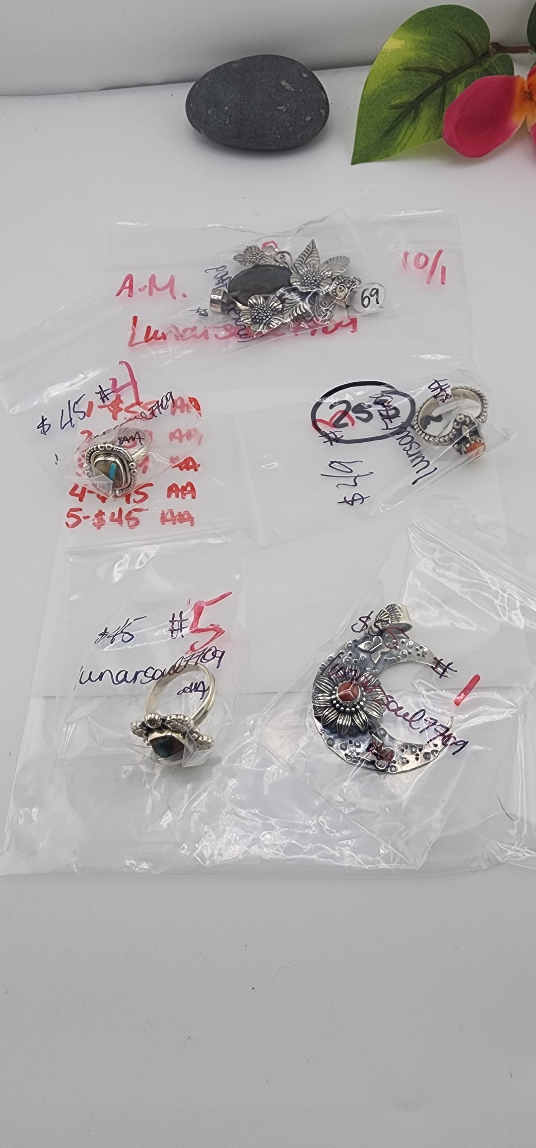 AM SHOW 48HR RESERVED FOR:  lunarsoul7709- 10/1/2025 FL tiktok Live Show -5   Sterling Silver Items