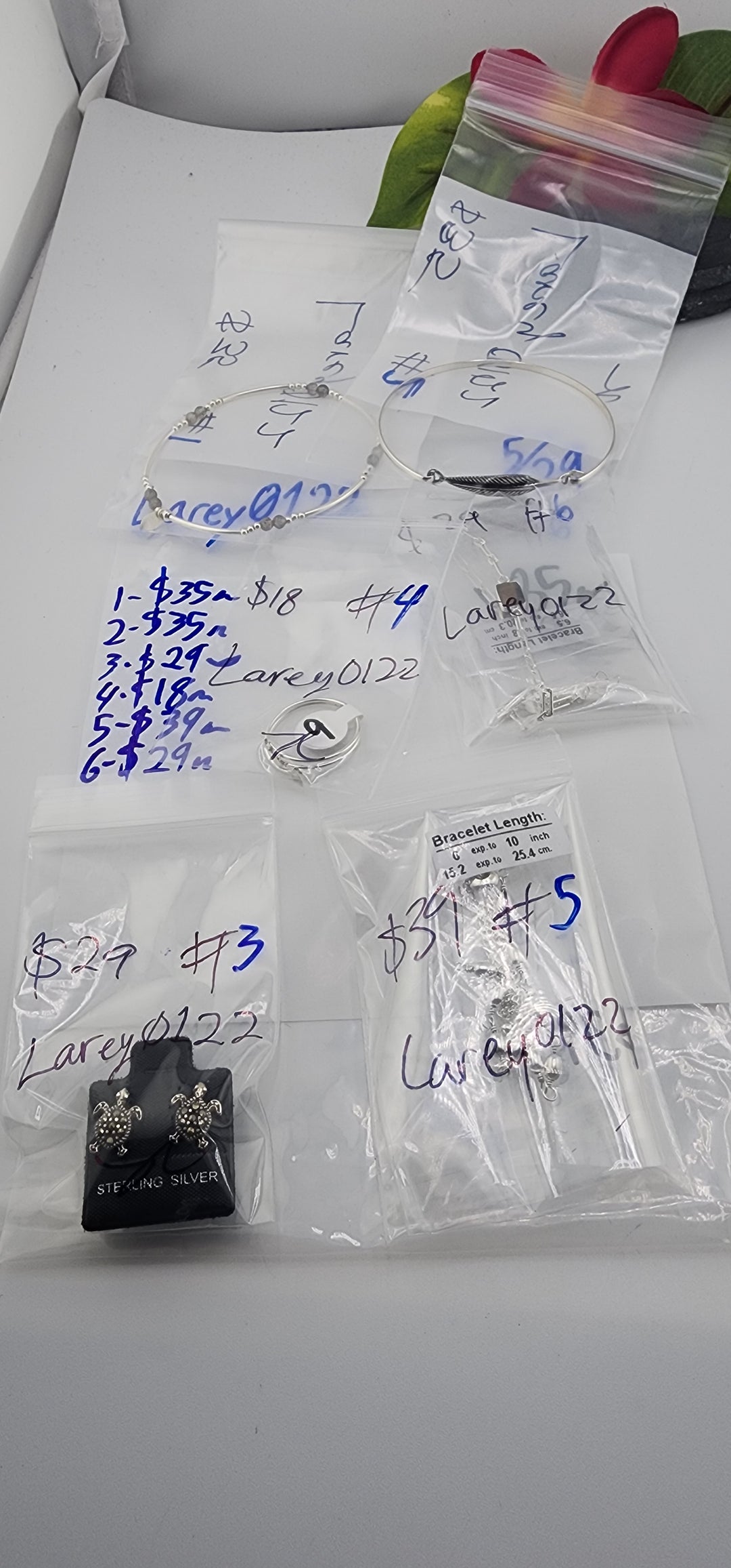 RESERVED FOR: Larey0122 - 5/29/2025 tiktok Live Show - 6 Sterling Silver Items