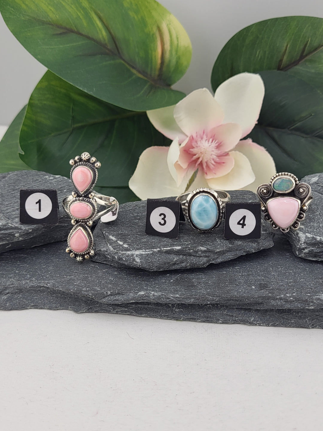 RESERVED FOR: Flower & Moon Crystals-1/15/2025 -4 Sterling Silver Items