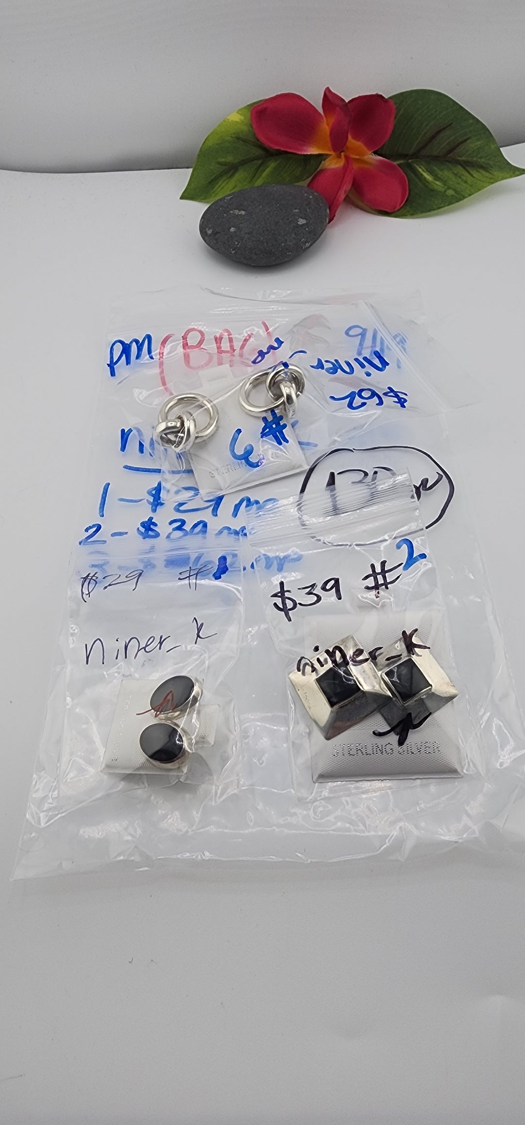 PM SHOW 48HR - RESERVED FOR: niner_k BAG2 - 9/19/2025 FL tiktok Live Show - 3 Sterling Silver Items