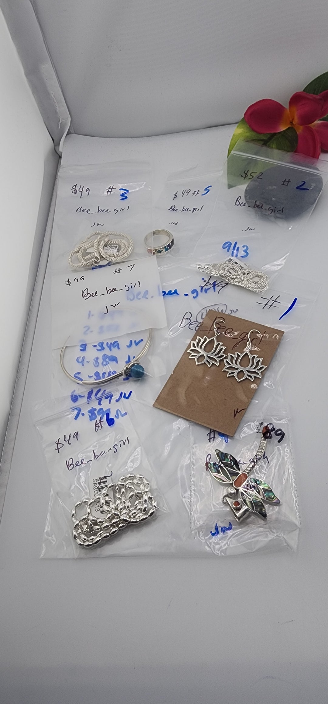 PM SHOW 48HR - RESERVED FOR:  Bee_bee_girl- 9/13/2025 FL tiktok Live Show -7 Sterling Silver Items