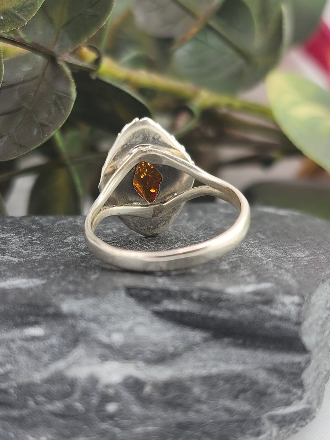 Baltic Amber & 925 Sterling Silver Ring