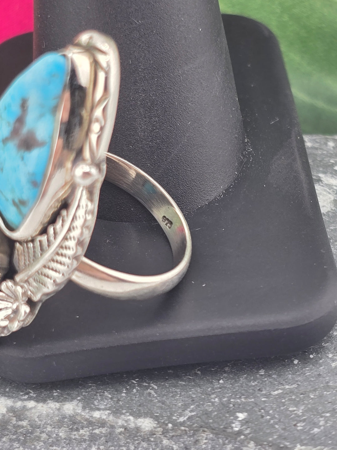 Double stone Kingman Turquoise sterling silver 925 ring size 6