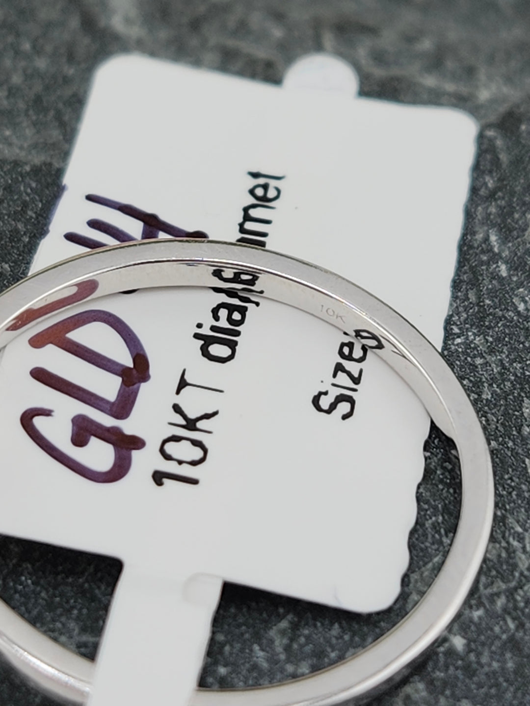 10K White Gold Diamond and Garnet Ring