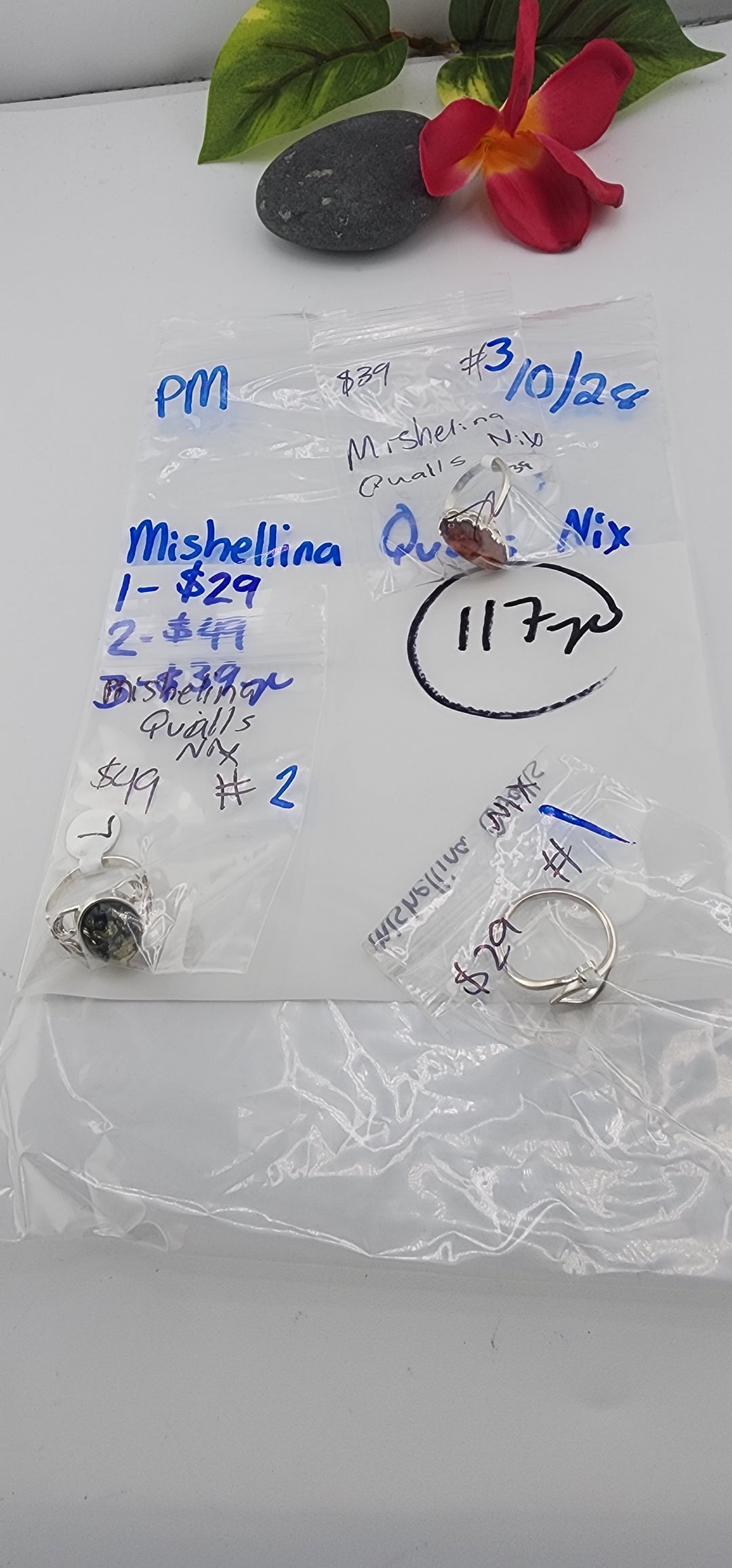 PM SHOW 48HR - RESERVED FOR: Mishellina Qualls Nix - 10/28/2025 FL tiktok Live Show - 3 Sterling Silver Items