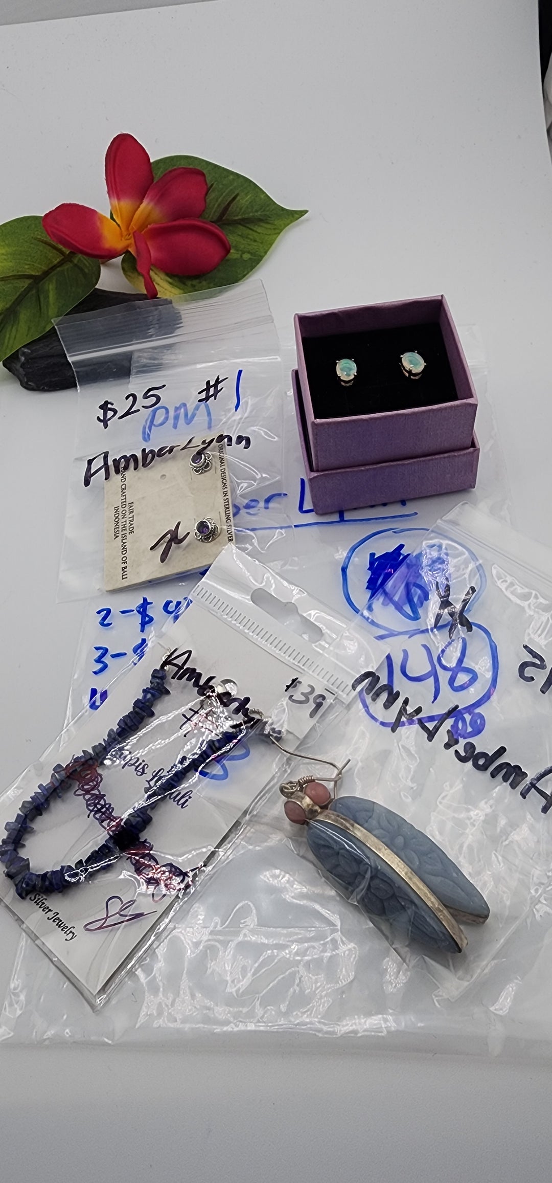 PM SHOW 48HR - RESERVED FOR: Amberlynn   - 8/1/2025 FL tiktok Live Show - 4 Sterling Silver Items
