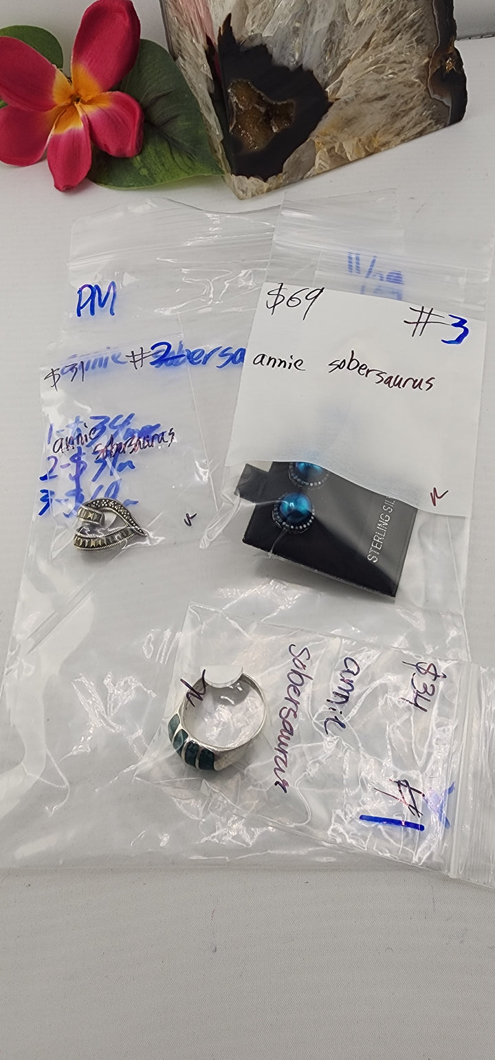 PM SHOW 48HR - RESERVED FOR:  Annie sobersaurus- 11/29/2025 tiktok Live Show -3 Sterling Silver Items